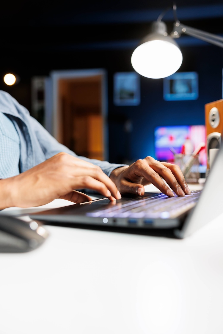 Person coding a wordpress website