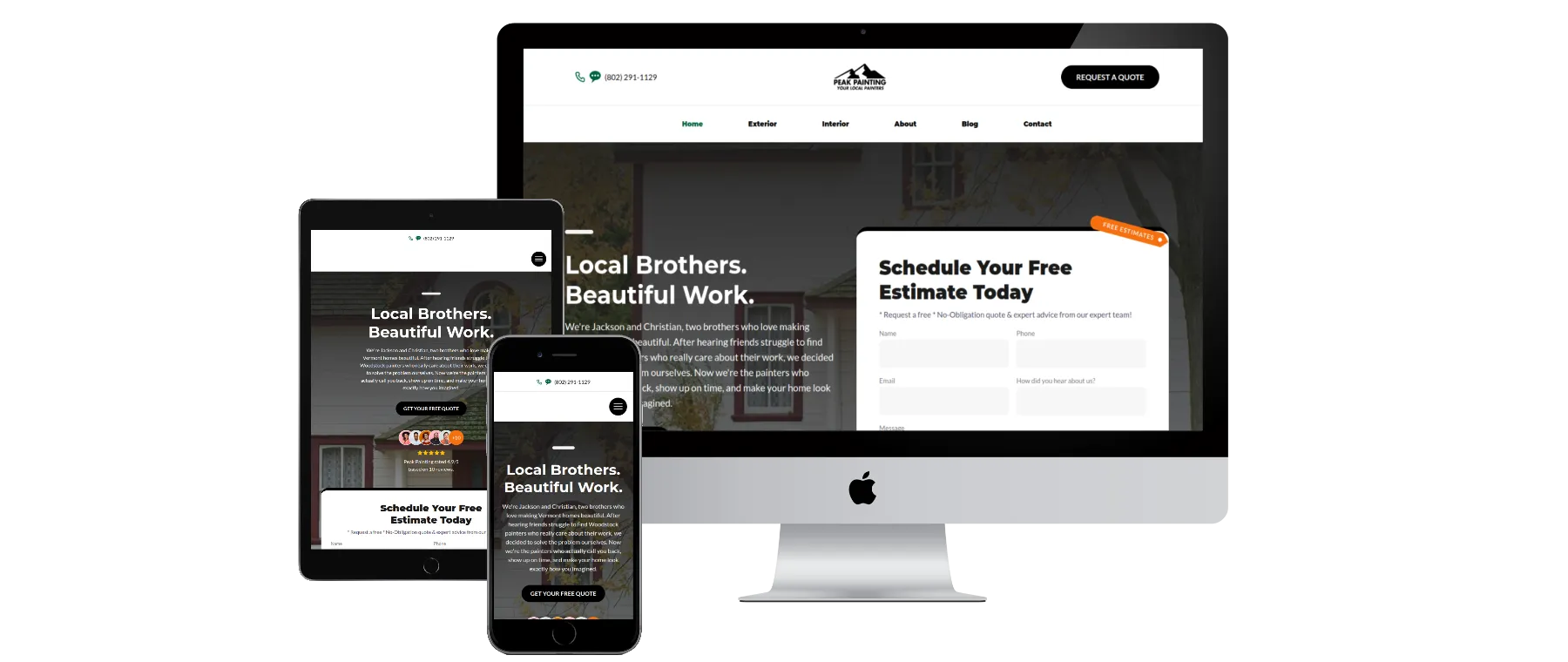 Peak Painting website preview